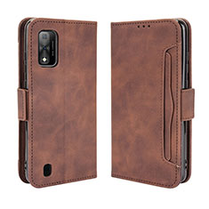 Coque Portefeuille Livre Cuir Etui Clapet BY3 pour Wiko Ride 3 Marron