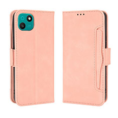 Coque Portefeuille Livre Cuir Etui Clapet BY3 pour Wiko T10 Rose