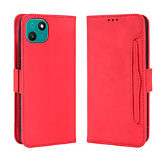 Coque Portefeuille Livre Cuir Etui Clapet BY3 pour Wiko T10 Rouge