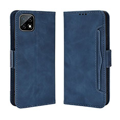 Coque Portefeuille Livre Cuir Etui Clapet BY3 pour Wiko T3 Bleu