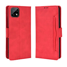 Coque Portefeuille Livre Cuir Etui Clapet BY3 pour Wiko T3 Rouge