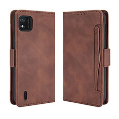 Coque Portefeuille Livre Cuir Etui Clapet BY3 pour Wiko Y62 Marron