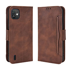 Coque Portefeuille Livre Cuir Etui Clapet BY3 pour Wiko Y82 Marron