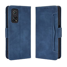 Coque Portefeuille Livre Cuir Etui Clapet BY3 pour Xiaomi Mi 10T Pro 5G Bleu