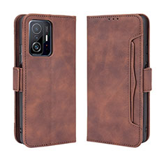 Coque Portefeuille Livre Cuir Etui Clapet BY3 pour Xiaomi Mi 11T 5G Marron