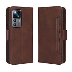 Coque Portefeuille Livre Cuir Etui Clapet BY3 pour Xiaomi Mi 12T 5G Marron