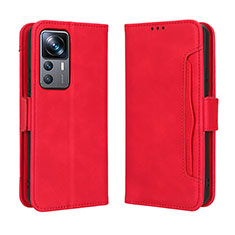 Coque Portefeuille Livre Cuir Etui Clapet BY3 pour Xiaomi Mi 12T 5G Rouge