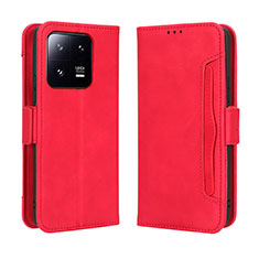 Coque Portefeuille Livre Cuir Etui Clapet BY3 pour Xiaomi Mi 13 5G Rouge