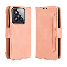 Coque Portefeuille Livre Cuir Etui Clapet BY3 pour Xiaomi Mi 14 5G Rose