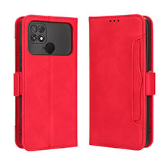 Coque Portefeuille Livre Cuir Etui Clapet BY3 pour Xiaomi Poco C40 Rouge