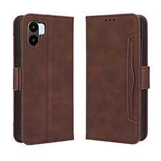 Coque Portefeuille Livre Cuir Etui Clapet BY3 pour Xiaomi Poco C51 Marron