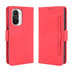 Coque Portefeuille Livre Cuir Etui Clapet BY3 pour Xiaomi Poco F3 5G Rouge