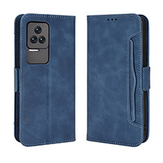 Coque Portefeuille Livre Cuir Etui Clapet BY3 pour Xiaomi Poco F4 5G Bleu