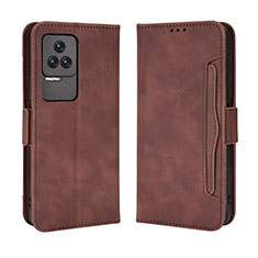 Coque Portefeuille Livre Cuir Etui Clapet BY3 pour Xiaomi Poco F4 5G Marron