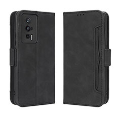 Coque Portefeuille Livre Cuir Etui Clapet BY3 pour Xiaomi Poco F5 Pro 5G Noir