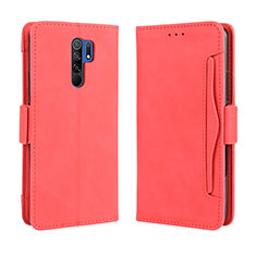 Coque Portefeuille Livre Cuir Etui Clapet BY3 pour Xiaomi Poco M2 Rouge