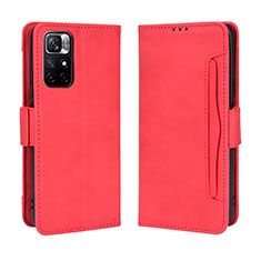 Coque Portefeuille Livre Cuir Etui Clapet BY3 pour Xiaomi Poco M4 Pro 5G Rouge