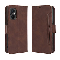 Coque Portefeuille Livre Cuir Etui Clapet BY3 pour Xiaomi Poco M5 4G Marron