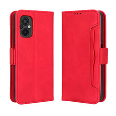 Coque Portefeuille Livre Cuir Etui Clapet BY3 pour Xiaomi Poco M5 4G Rouge