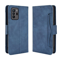 Coque Portefeuille Livre Cuir Etui Clapet BY3 pour Xiaomi Poco X3 GT 5G Bleu