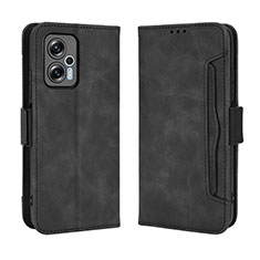 Coque Portefeuille Livre Cuir Etui Clapet BY3 pour Xiaomi Poco X4 GT 5G Noir