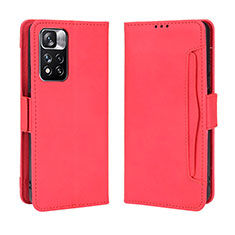 Coque Portefeuille Livre Cuir Etui Clapet BY3 pour Xiaomi Poco X4 NFC Rouge