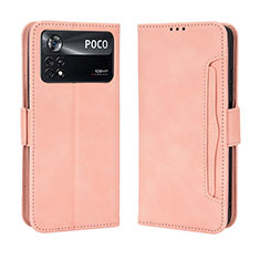 Coque Portefeuille Livre Cuir Etui Clapet BY3 pour Xiaomi Poco X4 Pro 5G Rose