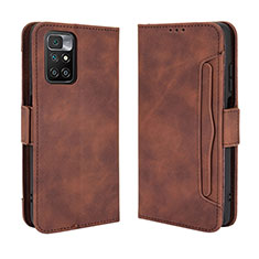 Coque Portefeuille Livre Cuir Etui Clapet BY3 pour Xiaomi Redmi 10 4G Marron