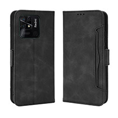 Coque Portefeuille Livre Cuir Etui Clapet BY3 pour Xiaomi Redmi 10 India Noir