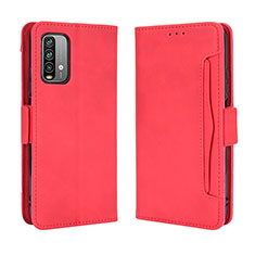 Coque Portefeuille Livre Cuir Etui Clapet BY3 pour Xiaomi Redmi 9T 4G Rouge