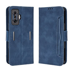 Coque Portefeuille Livre Cuir Etui Clapet BY3 pour Xiaomi Redmi K50 Gaming 5G Bleu