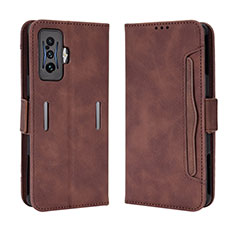 Coque Portefeuille Livre Cuir Etui Clapet BY3 pour Xiaomi Redmi K50 Gaming 5G Marron