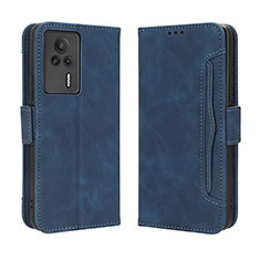 Coque Portefeuille Livre Cuir Etui Clapet BY3 pour Xiaomi Redmi K60E 5G Bleu