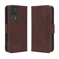 Coque Portefeuille Livre Cuir Etui Clapet BY3 pour Xiaomi Redmi K60E 5G Marron