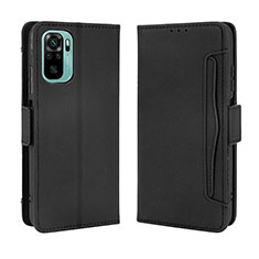 Coque Portefeuille Livre Cuir Etui Clapet BY3 pour Xiaomi Redmi Note 10 4G Noir