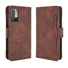 Coque Portefeuille Livre Cuir Etui Clapet BY3 pour Xiaomi Redmi Note 10 5G Marron