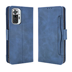 Coque Portefeuille Livre Cuir Etui Clapet BY3 pour Xiaomi Redmi Note 10 Pro 4G Bleu