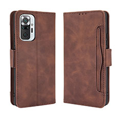 Coque Portefeuille Livre Cuir Etui Clapet BY3 pour Xiaomi Redmi Note 10 Pro 4G Marron