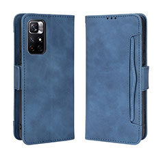 Coque Portefeuille Livre Cuir Etui Clapet BY3 pour Xiaomi Redmi Note 11 5G Bleu