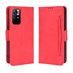 Coque Portefeuille Livre Cuir Etui Clapet BY3 pour Xiaomi Redmi Note 11 5G Rouge