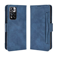 Coque Portefeuille Livre Cuir Etui Clapet BY3 pour Xiaomi Redmi Note 11 Pro+ Plus 5G Bleu