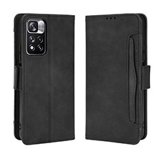 Coque Portefeuille Livre Cuir Etui Clapet BY3 pour Xiaomi Redmi Note 11 Pro+ Plus 5G Noir