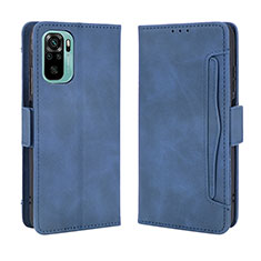 Coque Portefeuille Livre Cuir Etui Clapet BY3 pour Xiaomi Redmi Note 11 SE India 4G Bleu