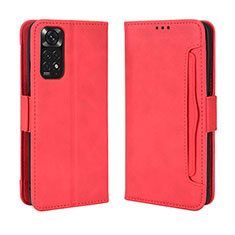 Coque Portefeuille Livre Cuir Etui Clapet BY3 pour Xiaomi Redmi Note 11S 4G Rouge