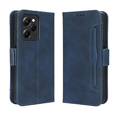 Coque Portefeuille Livre Cuir Etui Clapet BY3 pour Xiaomi Redmi Note 12 Pro Speed 5G Bleu