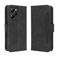 Coque Portefeuille Livre Cuir Etui Clapet BY3 pour Xiaomi Redmi Note 12 Pro Speed 5G Noir