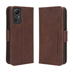 Coque Portefeuille Livre Cuir Etui Clapet BY3 pour Xiaomi Redmi Note 12S Marron