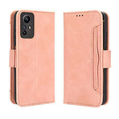 Coque Portefeuille Livre Cuir Etui Clapet BY3 pour Xiaomi Redmi Note 12S Rose