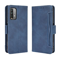 Coque Portefeuille Livre Cuir Etui Clapet BY3 pour Xiaomi Redmi Note 9 4G Bleu