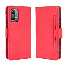 Coque Portefeuille Livre Cuir Etui Clapet BY3 pour Xiaomi Redmi Note 9 4G Rouge